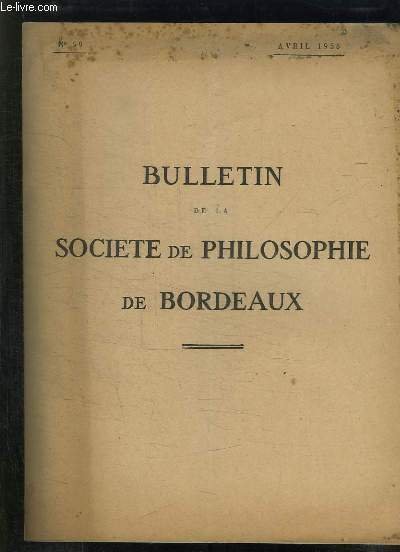 BULLETIN DE LA SOCIETE DE PHILOSOPHIE DE BORDEAUX N° 59 …