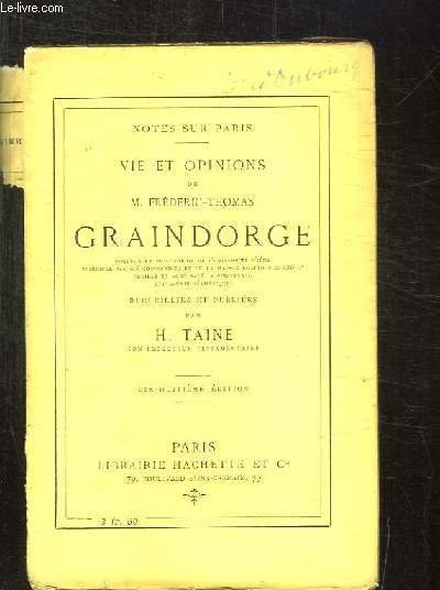 VIE ET OPINIONS DE M FREDERIC THOMAS GRAINDORGE. 18em EDITION. | Immagine principale