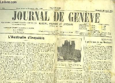 JOURNAL DE GENEVE N° 201 DU SAMEDI 23 AOUT 1941. …