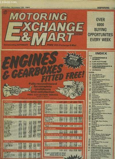 MOTORING EXCHANGE AND MART DU 15 NOVEMBER 1984. TEXTE EN …