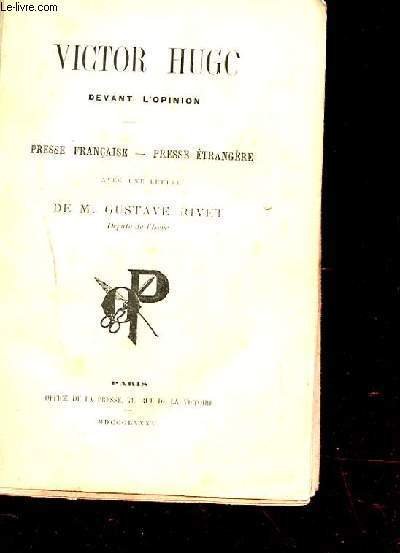 VICTOR HUGO DEVANT L'OPINION