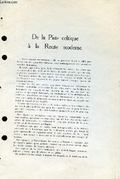 De la Piste celtique � la Route moderne (Ouvrage photocopi�) | Immagine principale