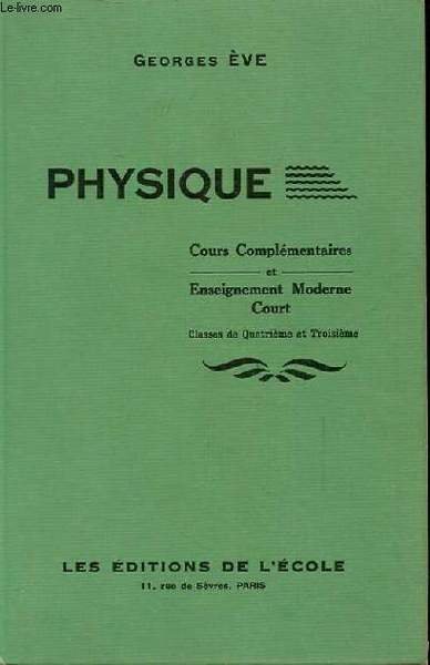 PHYSIQUE - cours compl�mentaire et enseignement moderne court - classe … | Immagine principale