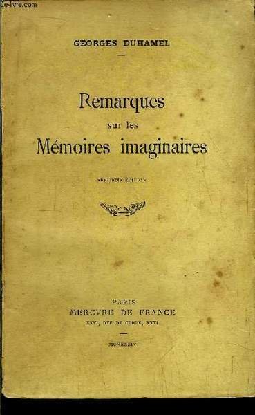 REMARQUES SUR LES MEMOIRES IMAGINAIRES