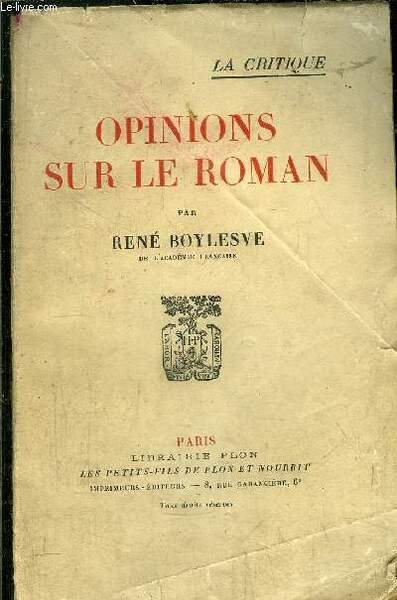 OPINIONS SUR LE ROMAN | Immagine principale