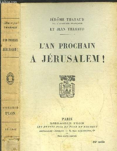 L'AN PROCHAIN A JERUSALEM !