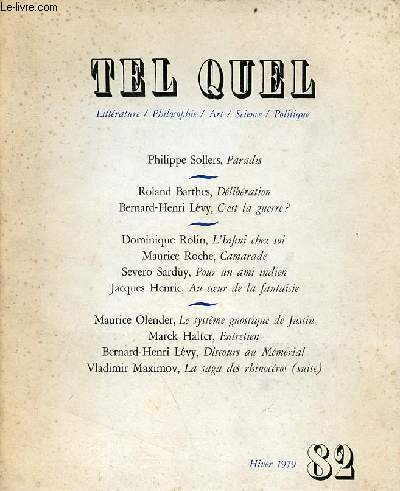 Tel quel n°82 hiver 1979 - Paradis par Philippe Sollers …