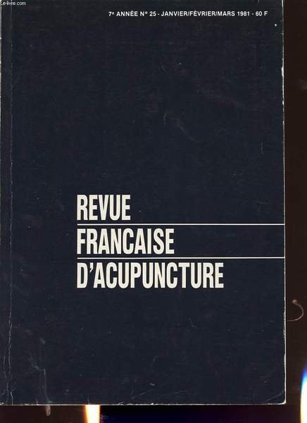 REVUE FRANCAISE D ACUPUNCTURE 7e annee n�25 :Les point du … | Immagine principale
