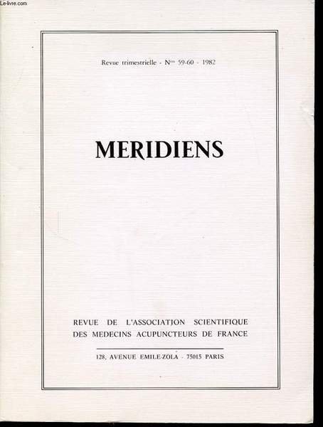 MERIDIENS Revue trimestrielle n�59 et 60 : Etudes Traditionnelles / … | Immagine principale