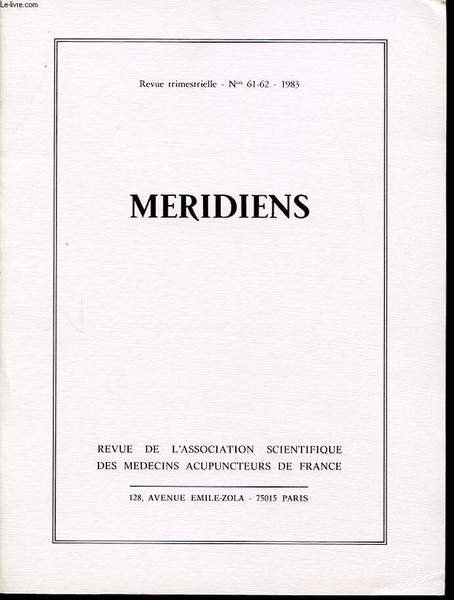 MERIDIENS Revue trimestrielle n� 61 et 62 : Etudes Traditionnelles … | Immagine principale