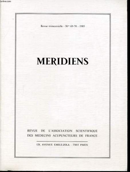MERIDIENS Revue trimestrielle n�69 et 70 : Etudes Traditionnelles / … | Immagine principale