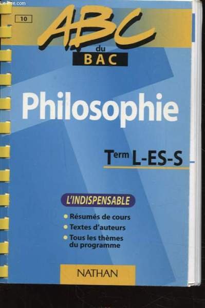 ABC DU BAC PHILOSOPHIE T L-ES-S | Immagine principale