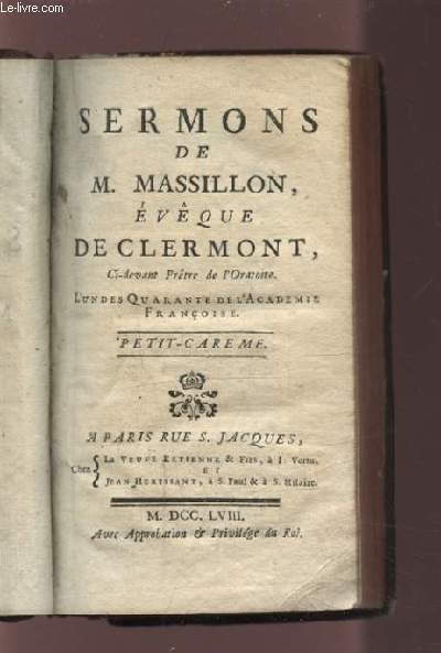 SERMON DE M. MASSILLON - PETIT CAREME.