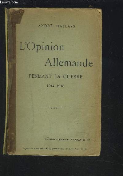 L'OPINION ALLEMANDE PENDANT LA GUERRE 1914-1918. | Immagine principale