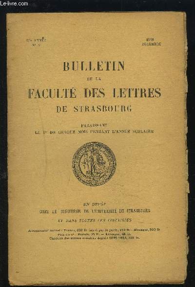 BULLETIN DE LA FACULTE DES LETTRES DE STRASBOURG - N�2, … | Immagine principale
