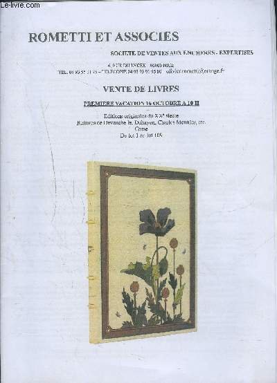 CATALOGUE DE VENTE AUX ENCHERES - VENTE DE LIVRES - …