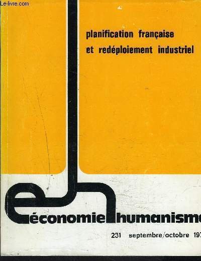 Economie Et Humanisme N 231 Planification Fran Aise Et Red Ploiement