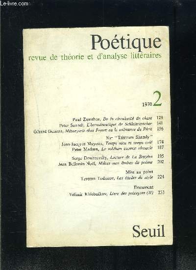 POETIQUE- REVUE DE THEORIE ET D ANALYSE LITTERAIRES- 1970 - … | Immagine principale