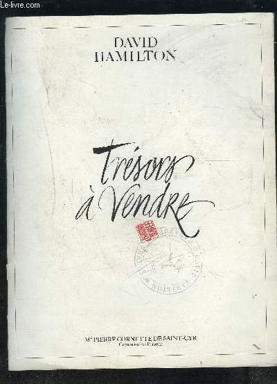 CATALOGUE DE VENTE AUX ENCHERES- DAVID HAMILTON- TRESORS A VENDRE - Nouveau Drouot 19 novembre 1983