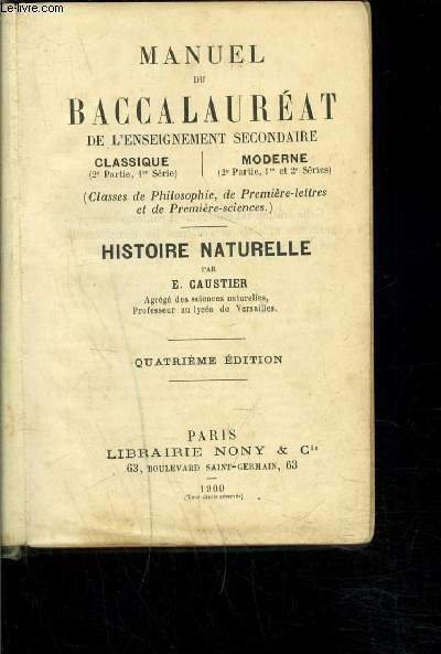 MANUEL DU BACCALAUREAT DE L ENSEIGNEMENT SECONDAIRE- CLASSIQUE- MODERNE- CLASSES …