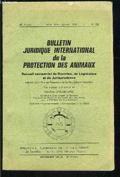 BULLETIN JURIDIQUE INTERNATIONAL N�102- JUIL 1978- JAN 1979- 48e ann�e- … | Immagine principale