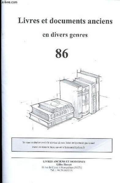 LIVRET - LIVRES ET DOCUMENTS ANCIENS EN DIVERS GENRES - … | Immagine principale