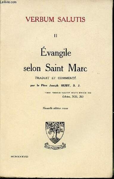EVANGILE SELON SAINT MARC - TOME II. | Immagine principale