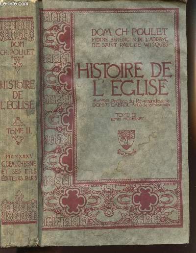 HISTOIRE DE L'EGLISE - TOME II : TEMPS MODERNES. | Immagine principale