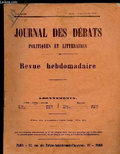 JOURNAL DES DEBATS POLITIQUES ET LITTERAIRES N�1021- 5 SEPT 1913 …