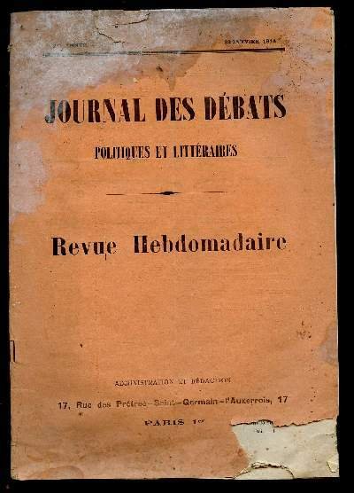 JOURNAL DES DEBATS POLITIQUES ET LITTERAIRES -REVUE HEBDOMADAIRE - N�1044 …