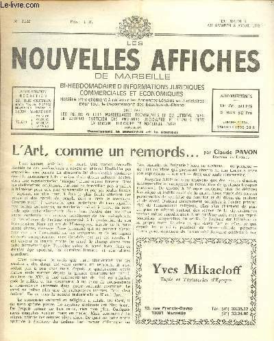 N� 2222 - Du 6 au 8 Avril 78 - LES NOUVELLES AFFICHES DE MARSEILLE : L'art, comme un remords ., par Claude Pavon - XIIIe semaine nautique internationale de la M�diterran�e - Ouverture de la ligne Marseille/ Monastir et de l'h�tel "Meridien Monastir",etc