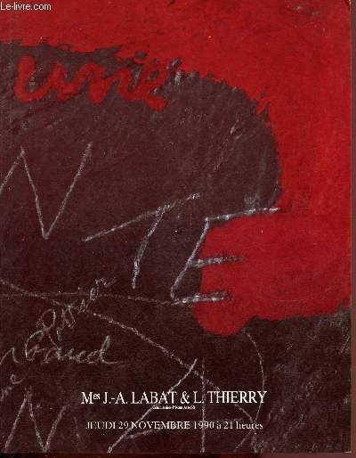 CATALOGUE DE VENTE AUX ENCHERES - 29 NOVEMBRE 1990 - …
