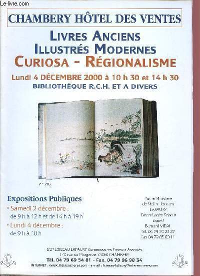 CATALOGUE DE VENTE AUX ENCHERES - 4 DECEMBRE 2000 - …