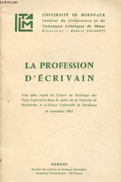 La profession d'�crivain | Immagine principale