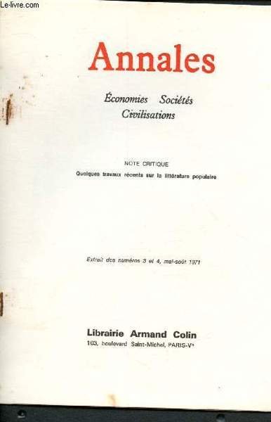 Annales - Economies - Soci�t�s - Civilisations - Extrait du …