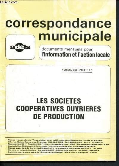 Correspondance municipale n�206 - Mars 1980 : Les Soci�t�s coop�ratives … | Immagine principale