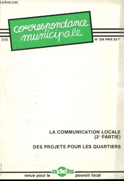 Correspondance municipale n�236 - Mars 1983 : La communication locale … | Immagine principale