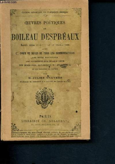 Oeuvres poètiques de Boileau Despréaux - Nouvelle édition collationnée sur …
