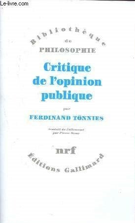 Critique de l'opinion publique - bibliothèque de philosophie