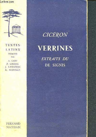 Cicéron - verrines extraits du de signis - textes latins