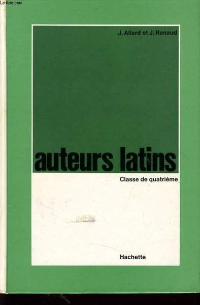 AUTEURS LATINS classe de 4e