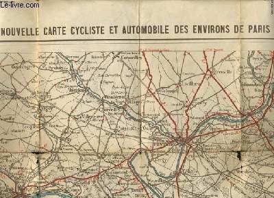 CARTE CYCLISTE ET AUTOMOBILE DES ENVIRON DE PARIS "Section Ouest"