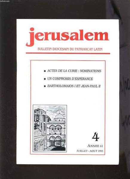 JERUSALEM N�4 - ACTES DE LA CURIE : NOMINATIONS, UN … | Immagine principale
