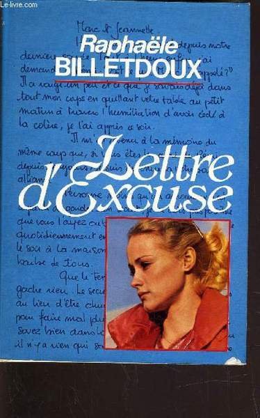 LETTRE D'EXCUSE.