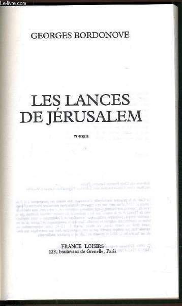 LES LANCES DE JERUSALEM. | Immagine principale