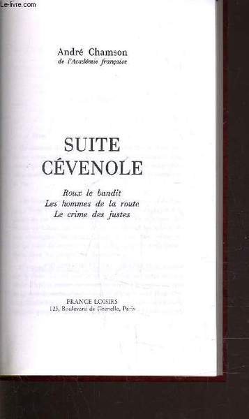 SUITE CEVENOLE - ROUX LE BANDIT - LES HOMMES DE …