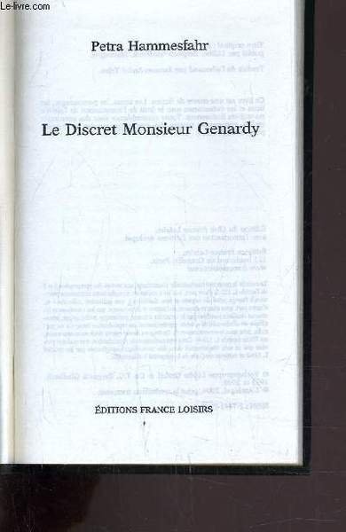 LE DISCRET MONSIEUR GENARDY.