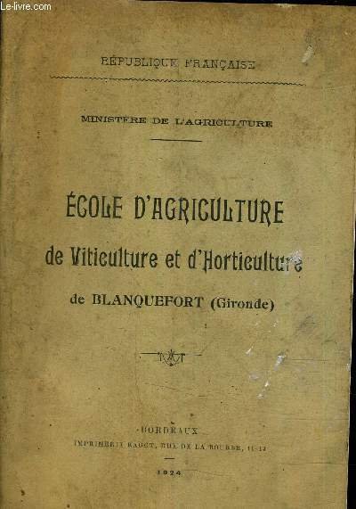 ECOLE D'AGRICULTURE DE VITICULTURE ET D'HORTICULTURE DE BLANQUEFORT (GIRONDE). | Immagine principale