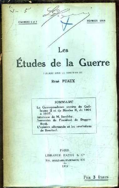 LES ETUDES DE LA GUERRE - CAHIERS 6 ET 7 … | Immagine principale
