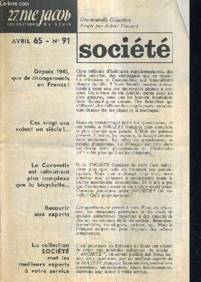 27 RUE JACOB AVRIL 65 N�91 - Population sur mesure - vive l'impot - le contre plant - jean david paroles a la mer roman - giuseppe ungaretti a parti du d�sert - la sp�l�ogie scientifique par Bernard G�ze - etc.